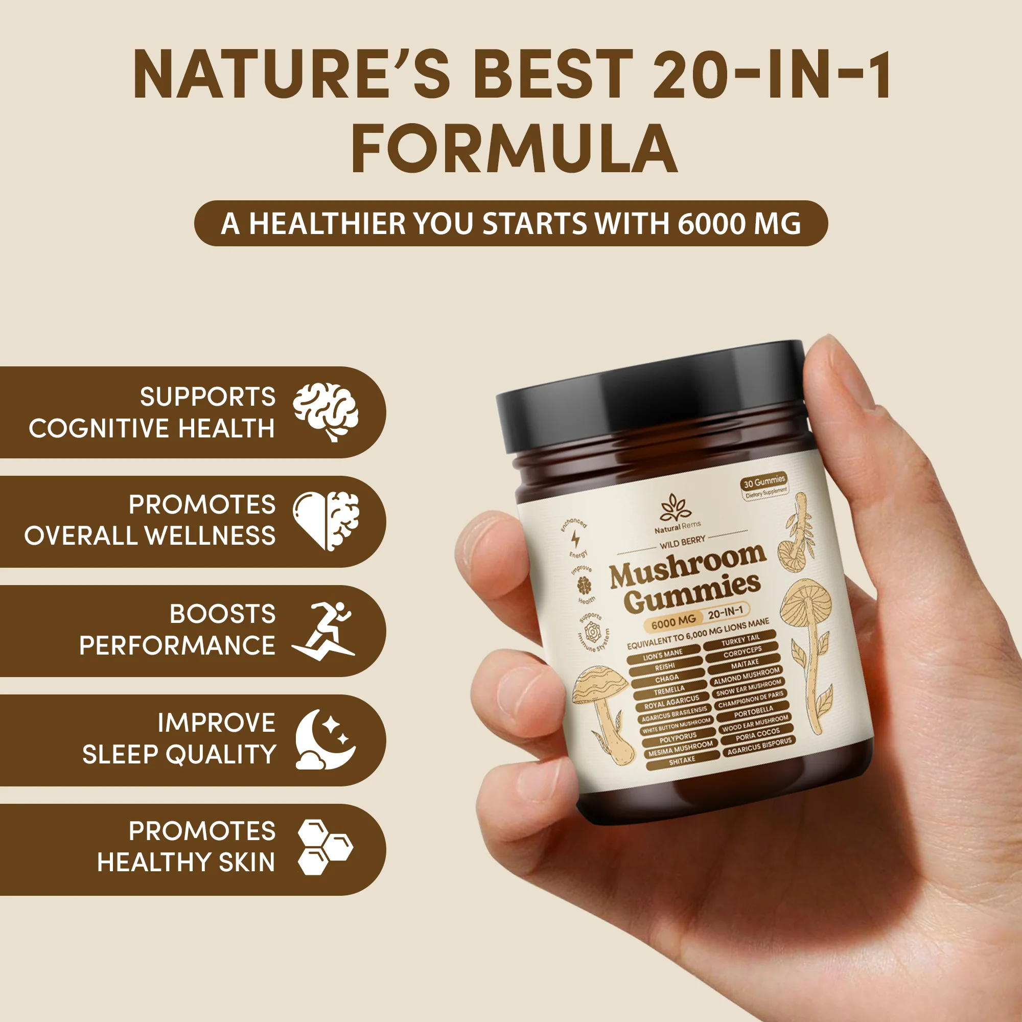 20-in-1 Mushroom Gummies - Image 2