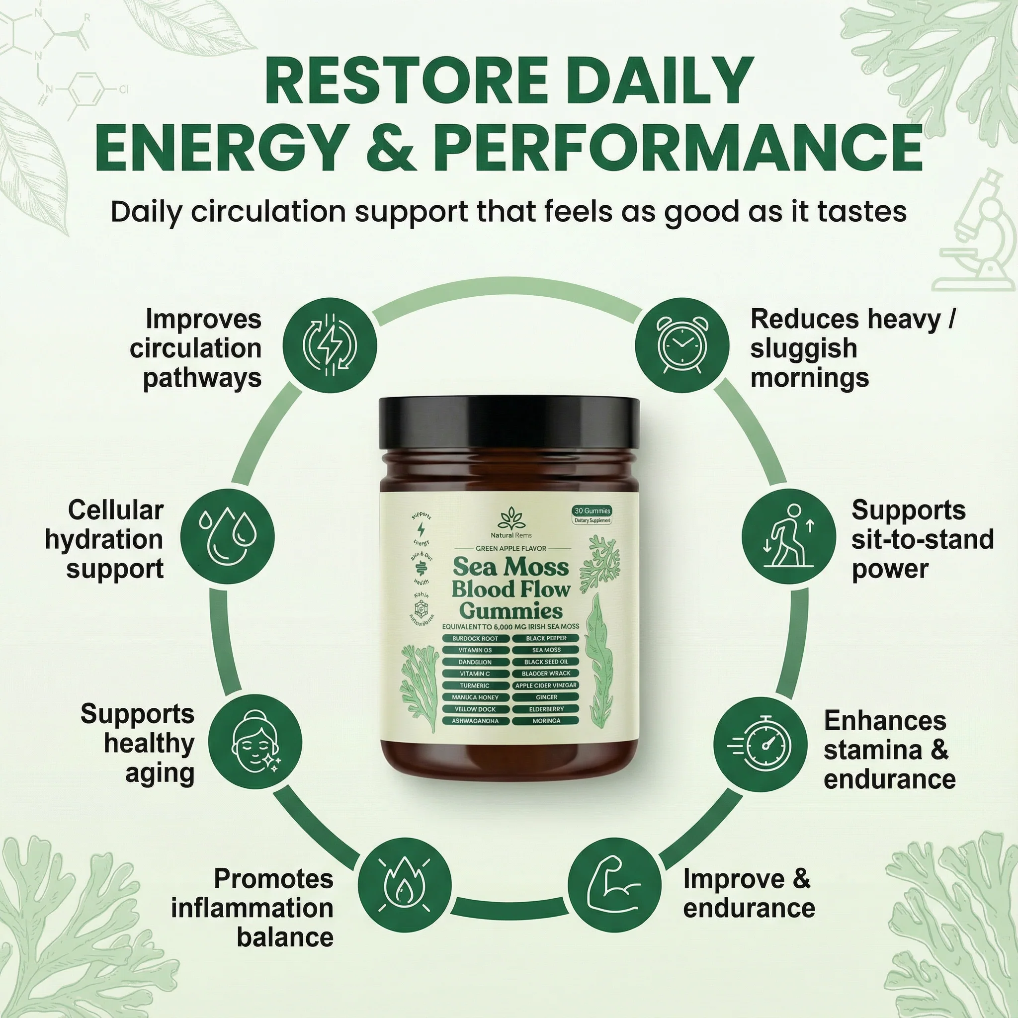 Sea Moss 16-In-1 Gummies - For Bloodflow & Male Vitality - Image 2