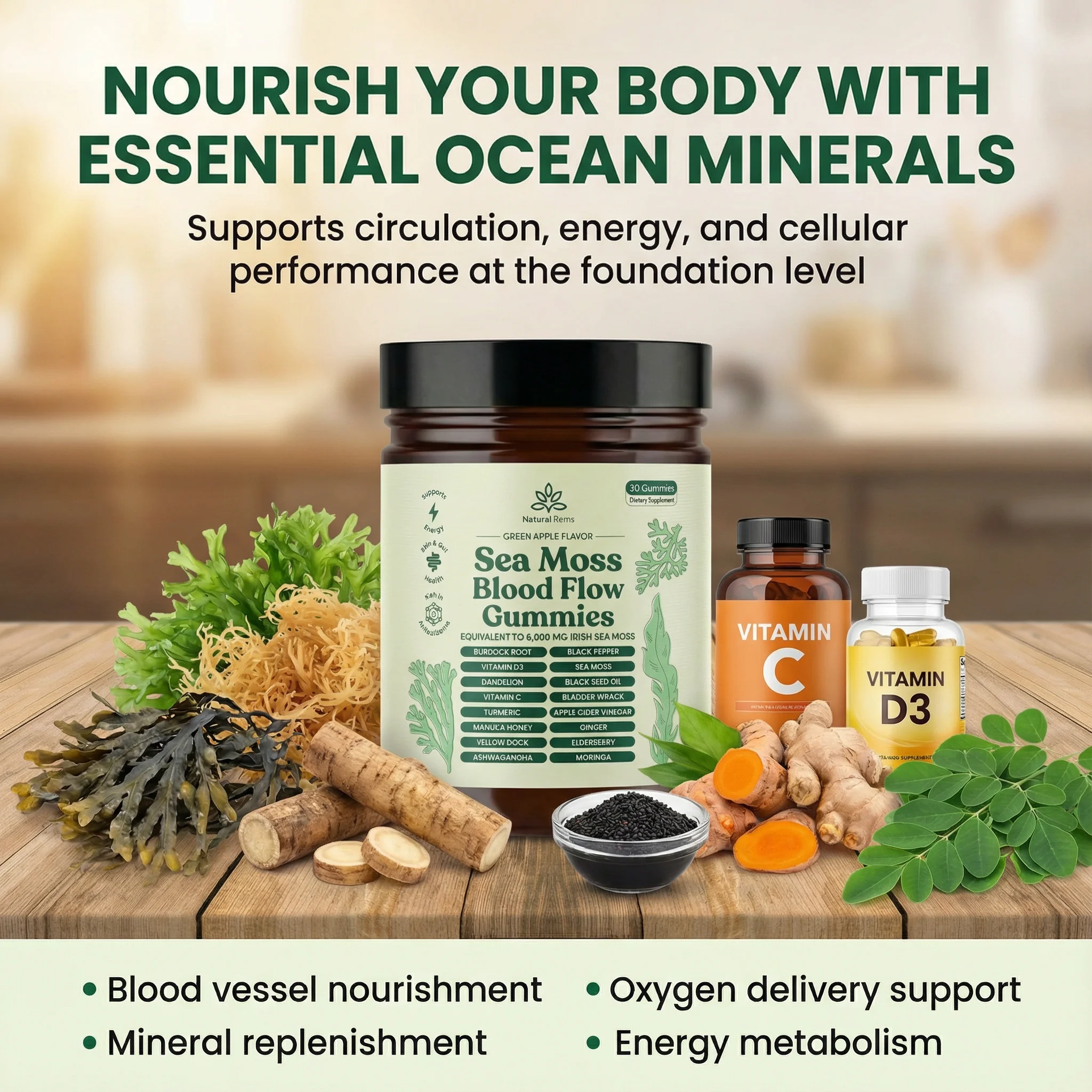 Sea Moss 16-In-1 Gummies - For Bloodflow & Male Vitality - Image 3