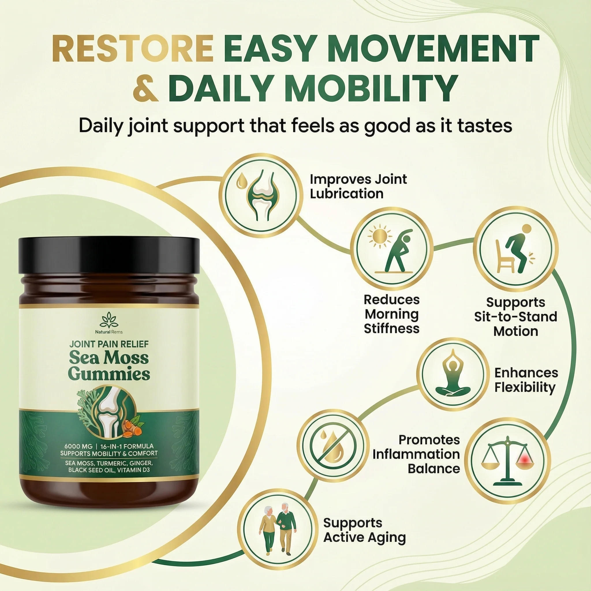 Sea Moss 16-In-1 Gummies - For Joint Comfort & Mobility - Image 4